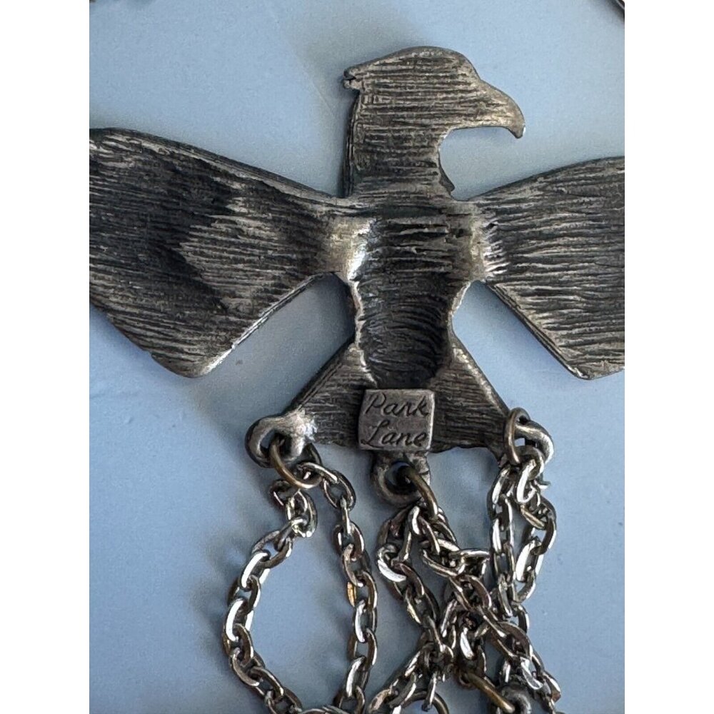 Vintage Park Lane Block Turquoise Tribal Charm Peyote Bird Southwestern Necklace - Picture 6 of 10